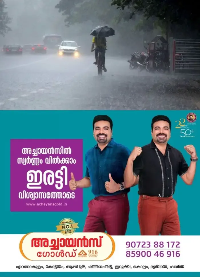 ഒരിടവേളയ്ക്ക് ശേഷം കേരളത്തില്‍ മഴ വീണ്ടും ശക്തമാകുന്നു; ഇന്ന് ആറ് ജില്ലകളില്‍ യെല്ലോ അലര്‍ട്ട്