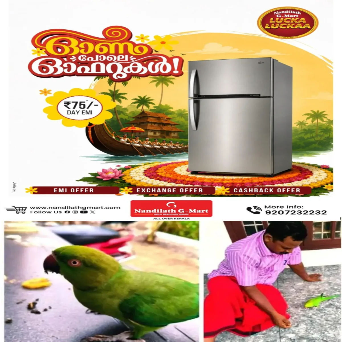 ഒരു തത്തമ്മയും വീട്ടുകാരും  തമ്മിലുള്ള ആത്മബന്ധത്തിന്റെ കാഴ്ചകൾ കൗതുകമുണർത്തുന്നു.  