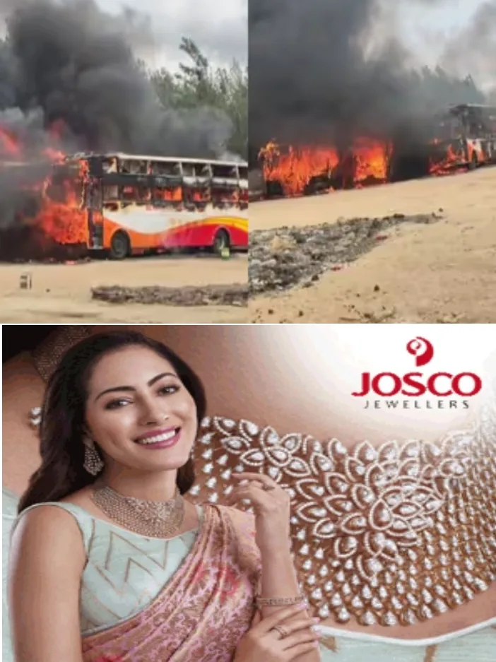 ബാംഗ്ലൂരിൽ നിർത്തിയിട്ടിരുന്ന സ്വകാര്യ ട്രാവൽസിന്റെ നാല് ബസ്സുകൾ തീപിടിച്ചു കത്തിനശിച്ചു;അപകടത്തിൽ ആളപായമില്ല