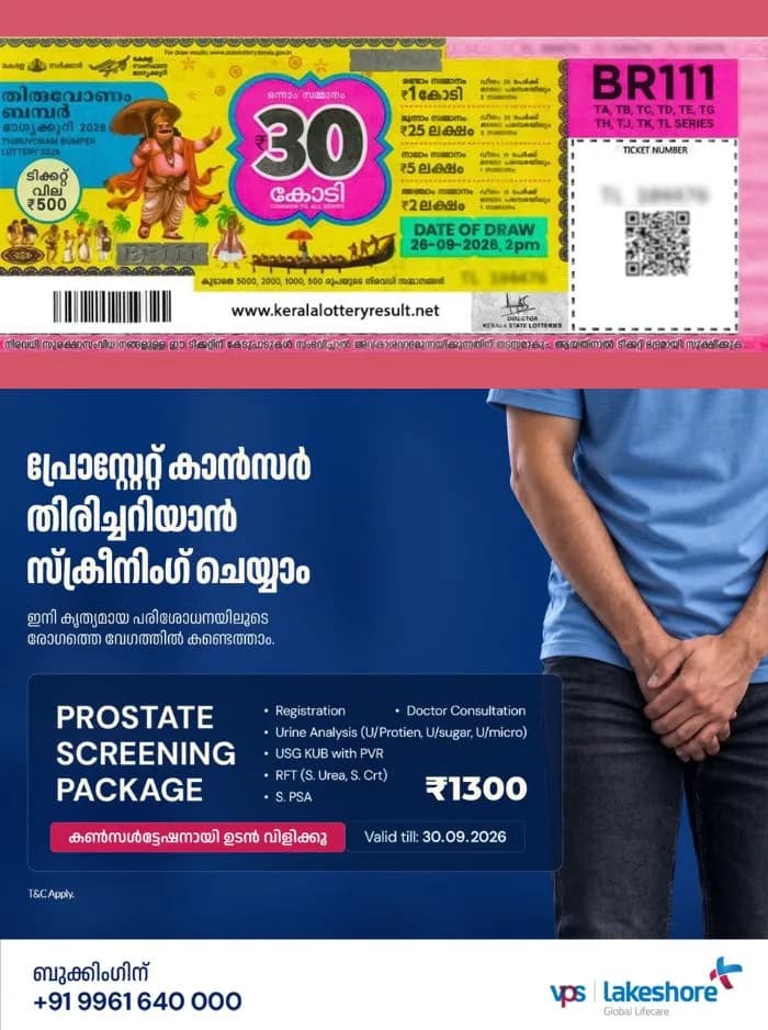 തിരുവോണം ബമ്പർ ടിക്കറ്റിൽ റെക്കോർഡ് വിൽപ്പന; അച്ചടിച്ച മുഴുവൻ ടിക്കറ്റും വിറ്റുതീർന്നു, ഏറ്റവും കൂടുതൽ വിൽപ്പന പാലക്കാട്