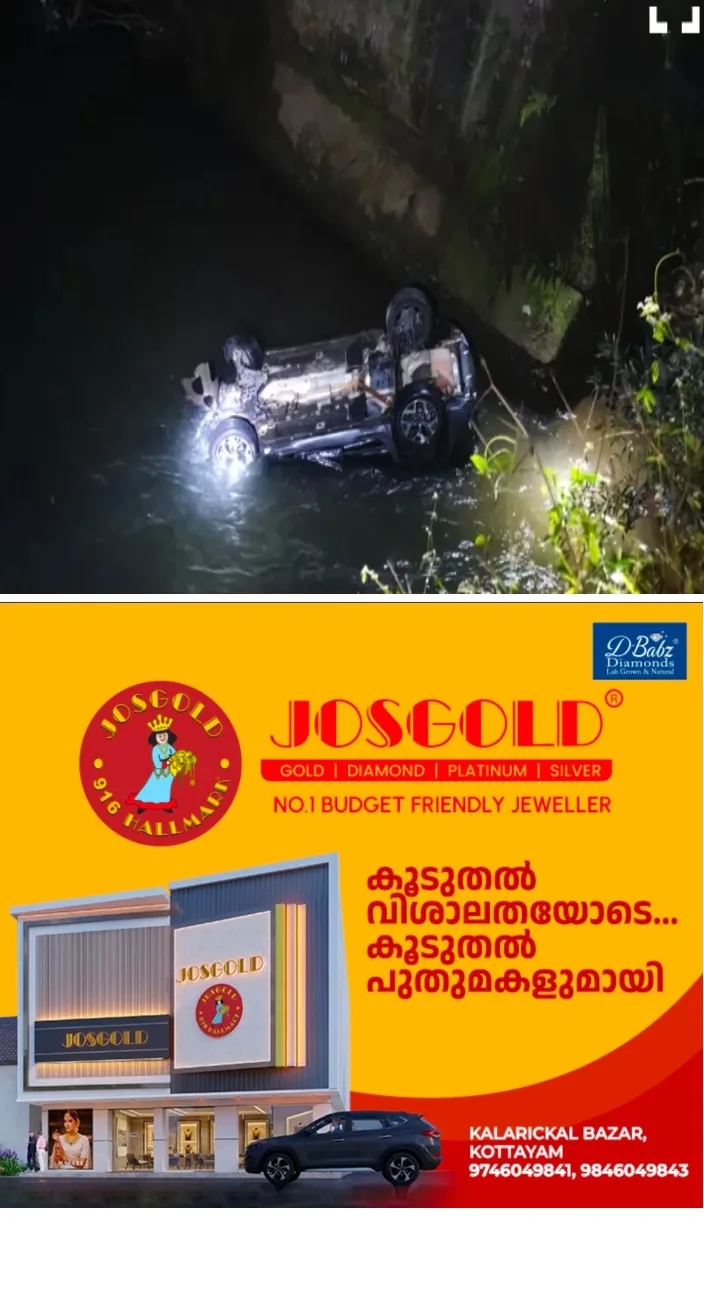 ഇടുക്കിയിൽ നിയന്ത്രണം നഷ്ടപ്പെട്ട് കാർ പുഴയിലേക്ക് മറിഞ്ഞ് അപകടം; യുവതിയ്ക്ക് ദാരുണാന്ത്യം;മൂന്ന് പേർക്ക് പരുക്ക്