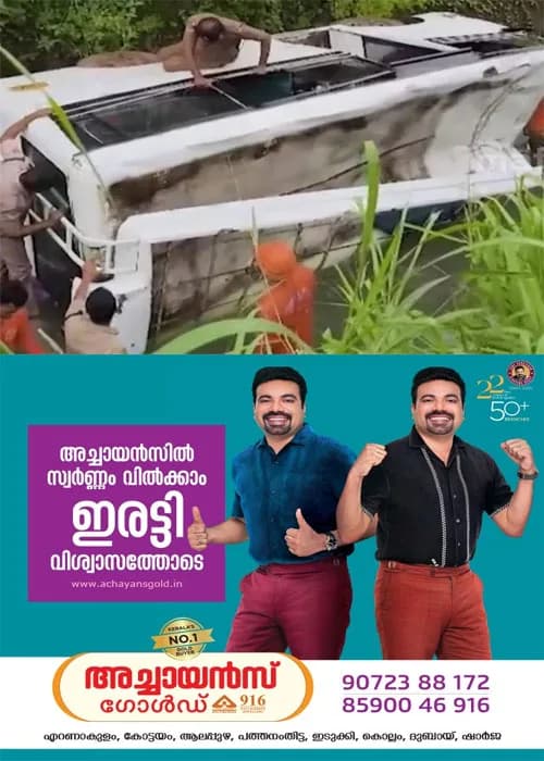 ചാലക്കുടി പോട്ടയിൽ സ്കൂൾബസ് നിയന്ത്രണം വിട്ട് കനാലിലേക്ക് മറിഞ്ഞു;പത്ത് കുട്ടികൾക്ക് പരിക്ക്;പരിക്കേറ്റ കുട്ടികളെ സ്വകാര്യ ആശുപത്രിയിൽ പ്രവേശിപ്പിച്ചു