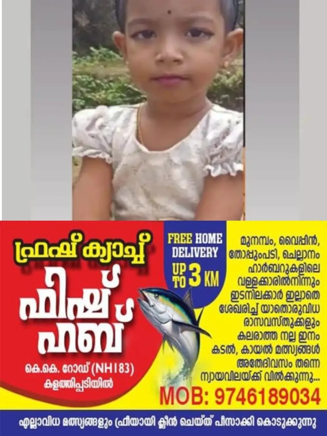 റാന്നിയിൽ ഷോക്കേറ്റ് മൂന്നു വയസ്സുകാരി മരിച്ചു; അപകടം അമ്മ കുളിക്കാൻ പോയ സമയത്ത്